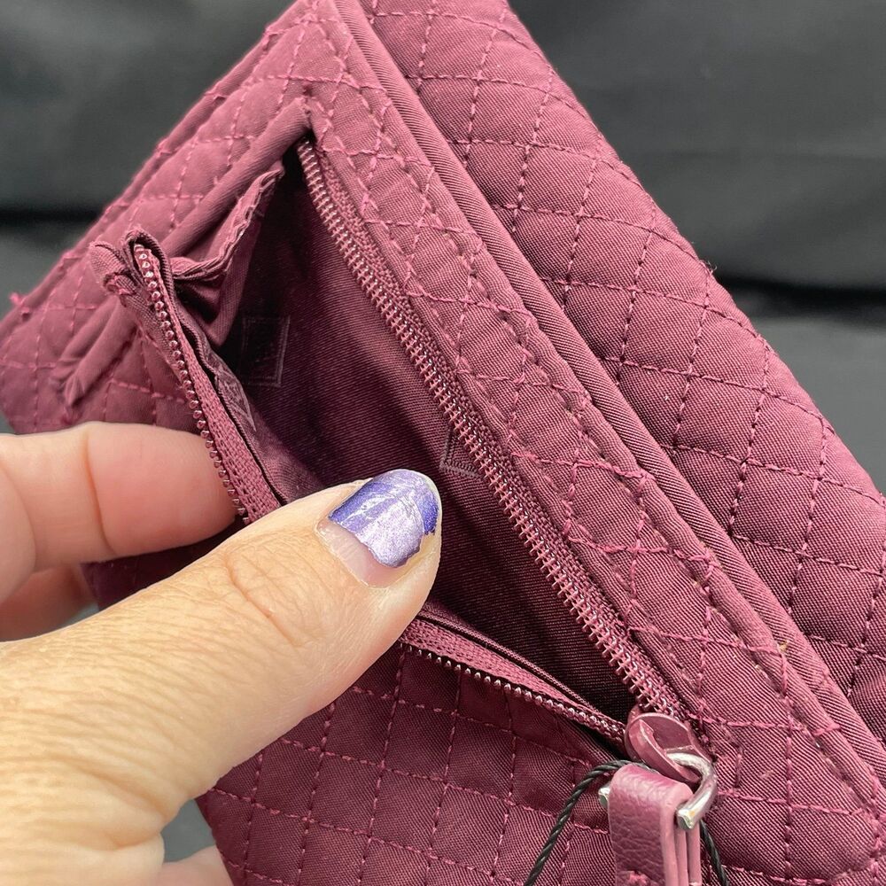 Vera Bradley Quilted Berry Pink Wallet Floral Interior Snap ID Slot - Picture 7 of 9